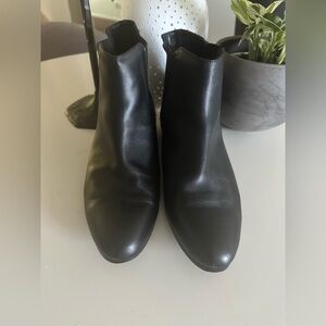 Jcrew black leather booties